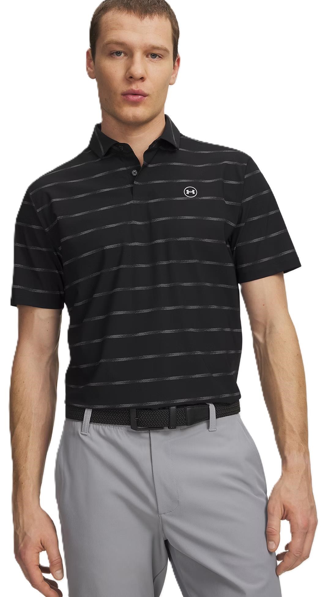 Under Armour Drive Chill Printed Herren Poloshirt, schwarz/castlerock/halo grau