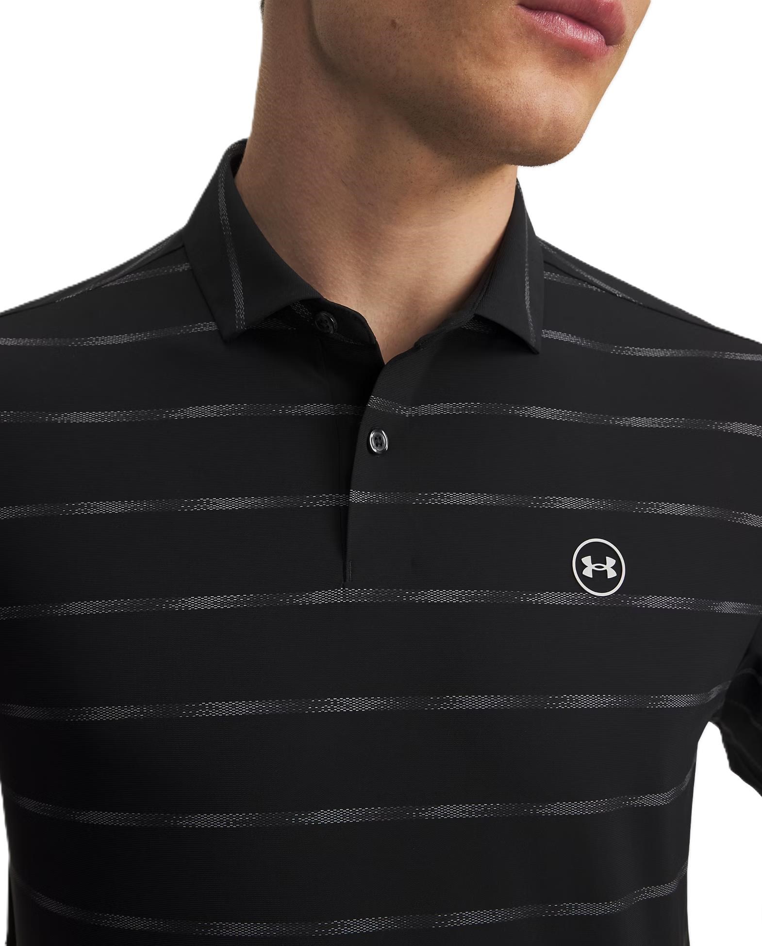 Under Armour Drive Chill Printed Herren Poloshirt, schwarz/castlerock/halo grau
