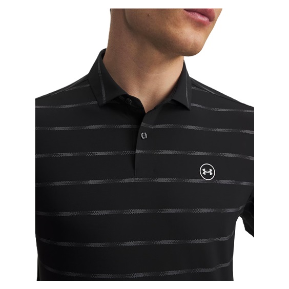 Under Armour Drive Chill Printed Herren Poloshirt, schwarz/castlerock/halo grau