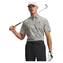 Under Armour Drive Chill Printed Herren Poloshirt, titanium/clay grün/schwarz