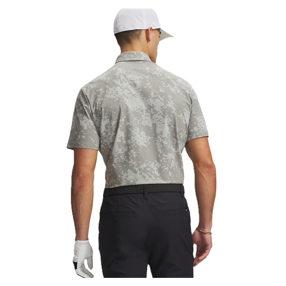 Under Armour Drive Chill Printed Herren Poloshirt, titanium/clay grün/schwarz