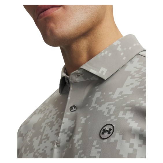Under Armour Drive Chill Printed Herren Poloshirt, titanium/clay grün/schwarz
