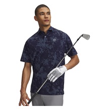 Under Armour Drive Chill Printed Herren Poloshirt, midnight dunkelblau/halo grau