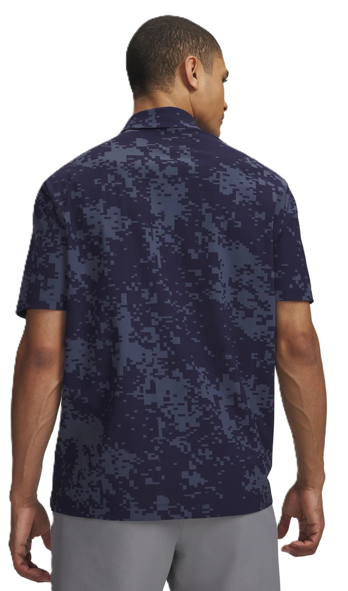 Under Armour Drive Chill Printed Herren Poloshirt, midnight dunkelblau/halo grau