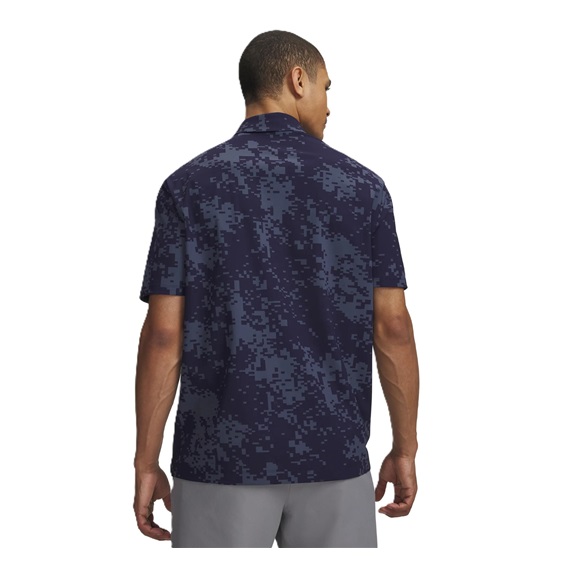 Under Armour Drive Chill Printed Herren Poloshirt, midnight dunkelblau/halo grau