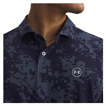 Under Armour Drive Chill Printed Herren Poloshirt, midnight dunkelblau/halo grau