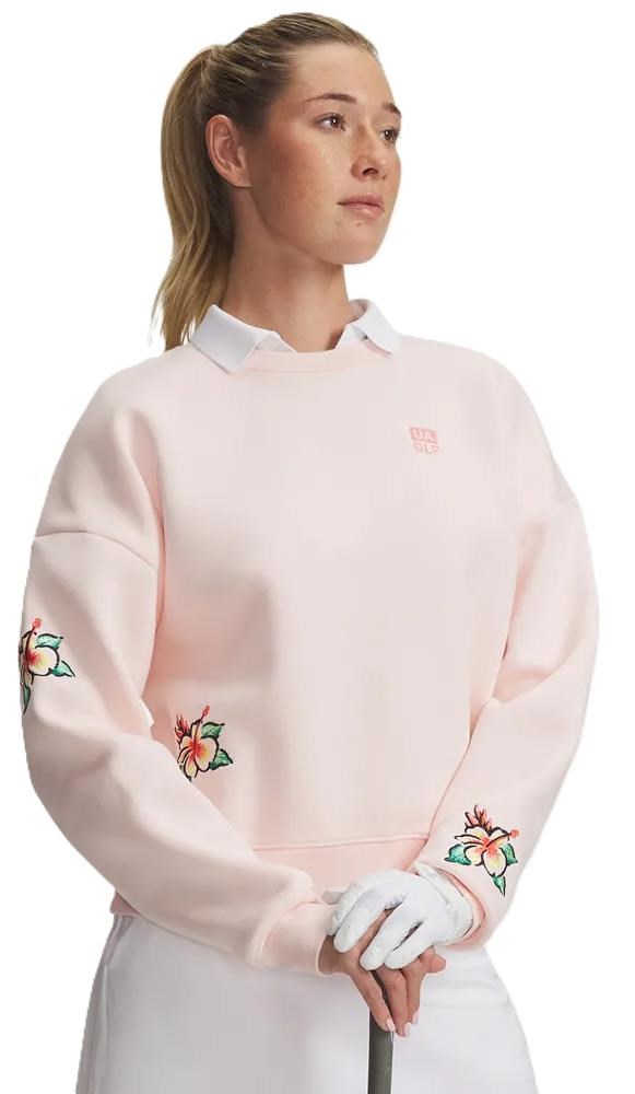Under Armour Icon Golf Trip Crew Damen Sweatshirt, rosa