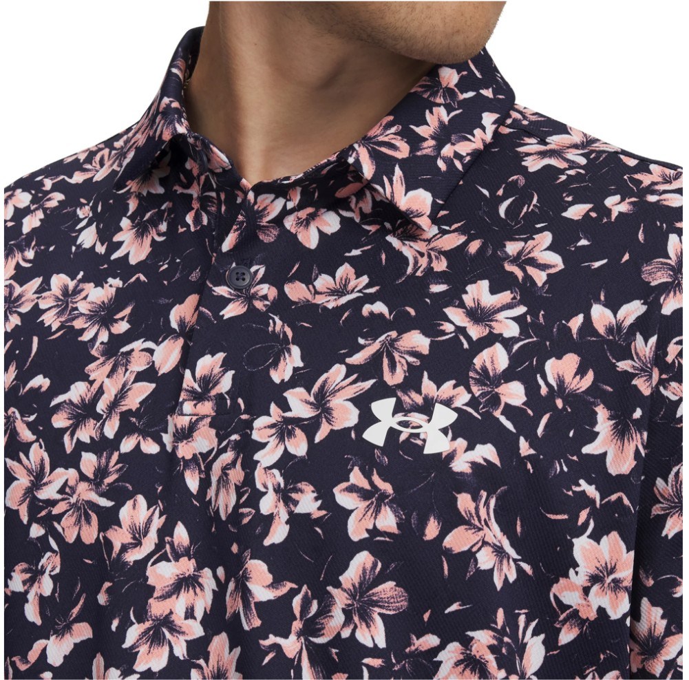 Under Armour Matchplay Printed Herren Poloshirt, midnight navy/posh pink