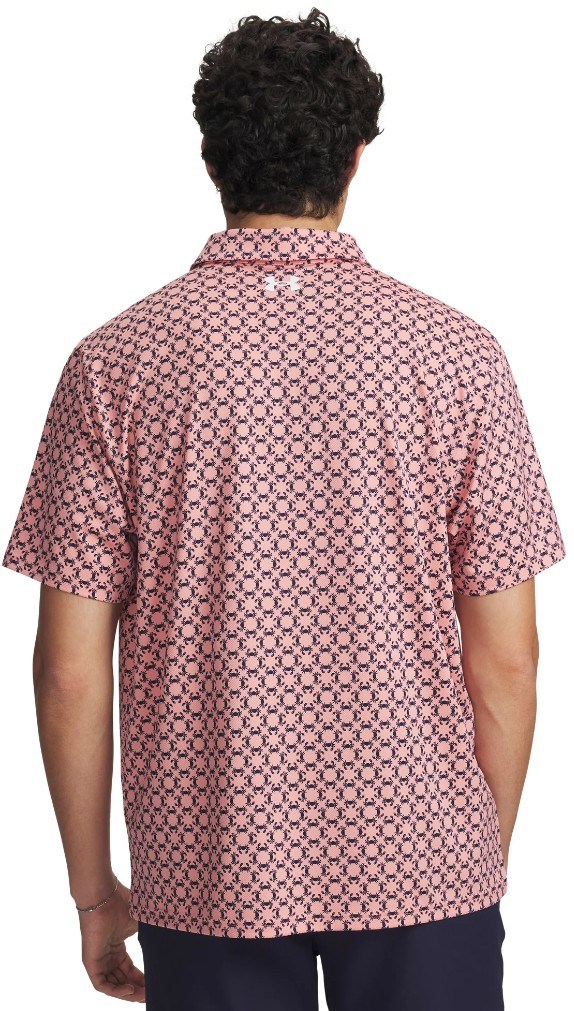 Under Armour Matchplay Printed Herren Poloshirt, posh pink/midnight navy