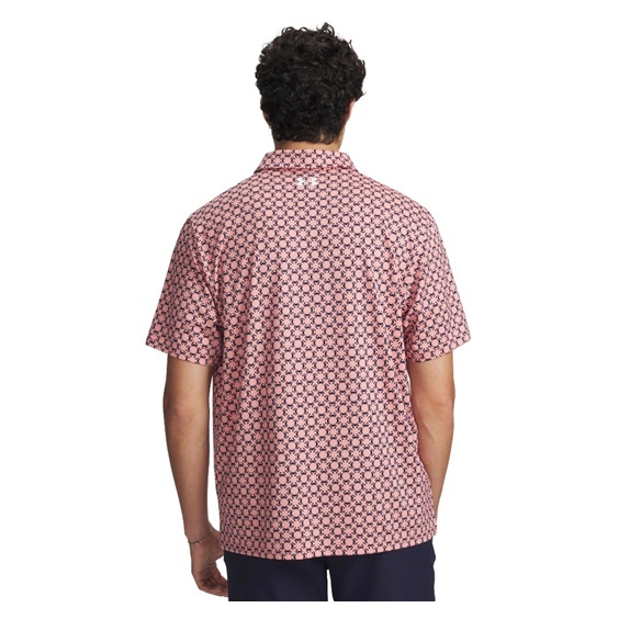 Under Armour Matchplay Printed Herren Poloshirt, posh pink/midnight navy
