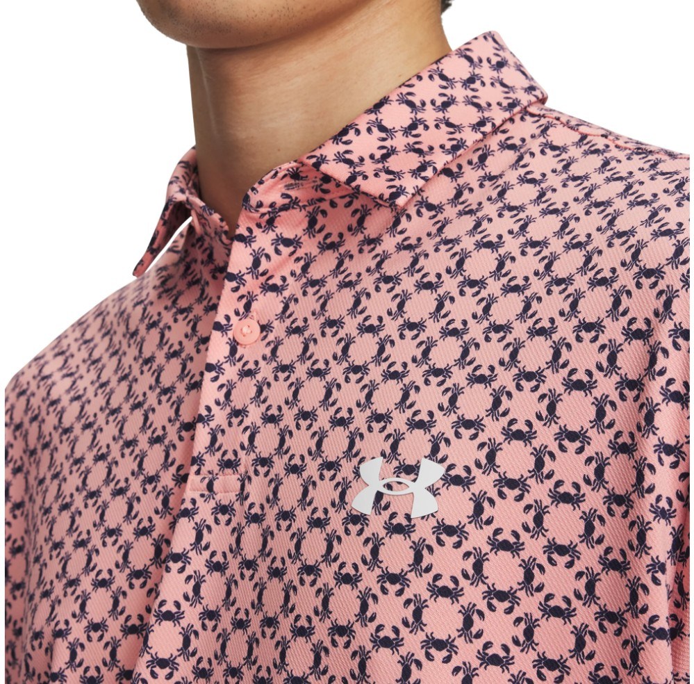 Under Armour Matchplay Printed Herren Poloshirt, posh pink/midnight navy