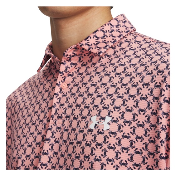 Under Armour Matchplay Printed Herren Poloshirt, posh pink/midnight navy