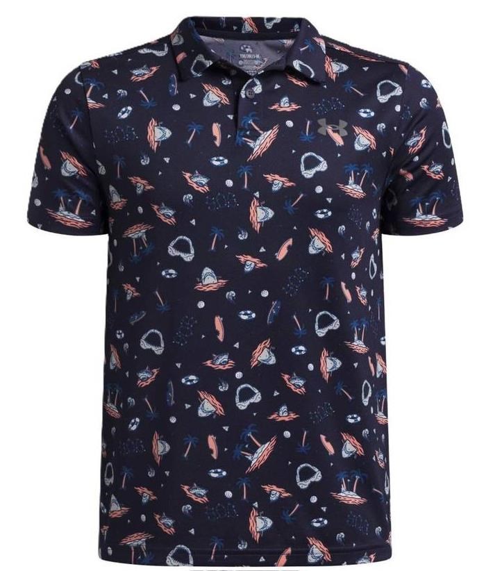 Under Armour Matchplay Printed Junior Poloshirt, midnight navy/posh pink/castlerock