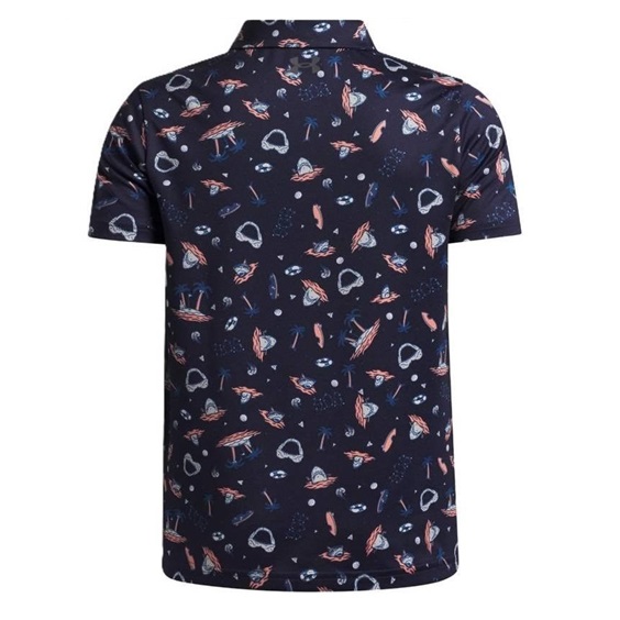 Under Armour Matchplay Printed Junior Poloshirt, midnight navy/posh pink/castlerock