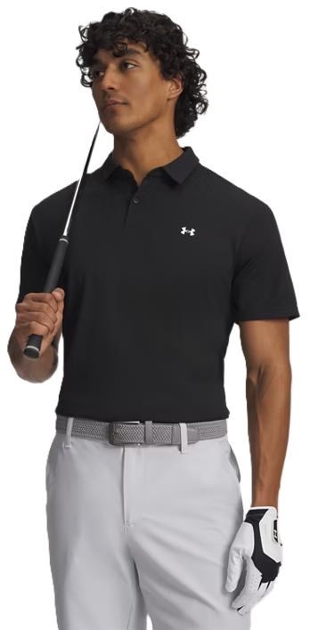 Under Armour Tee To Green Pique Herren Poloshirt, schwarz/weiss