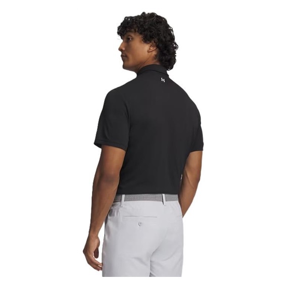 Under Armour Tee To Green Pique Herren Poloshirt, schwarz/weiss