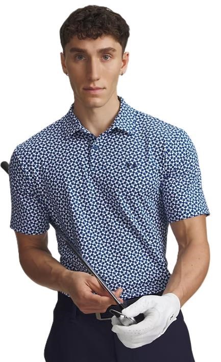 Under Armour T2G Printed Herren Poloshirt, blau/weiss