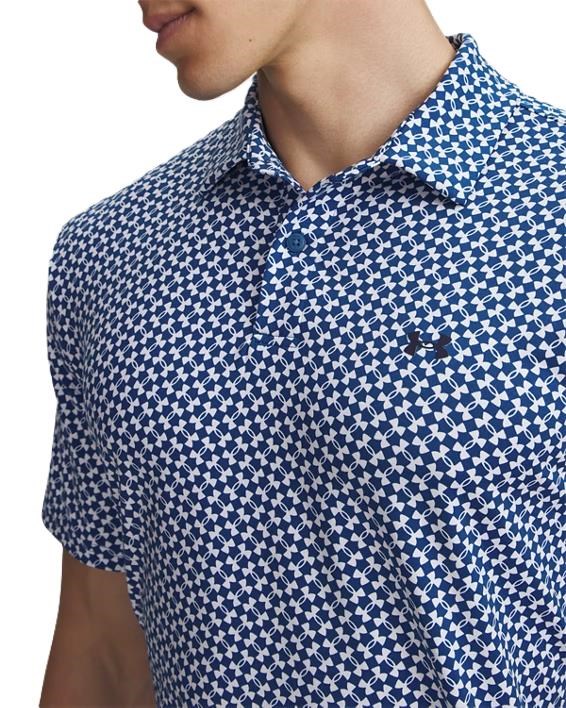 Under Armour T2G Printed Herren Poloshirt, blau/weiss