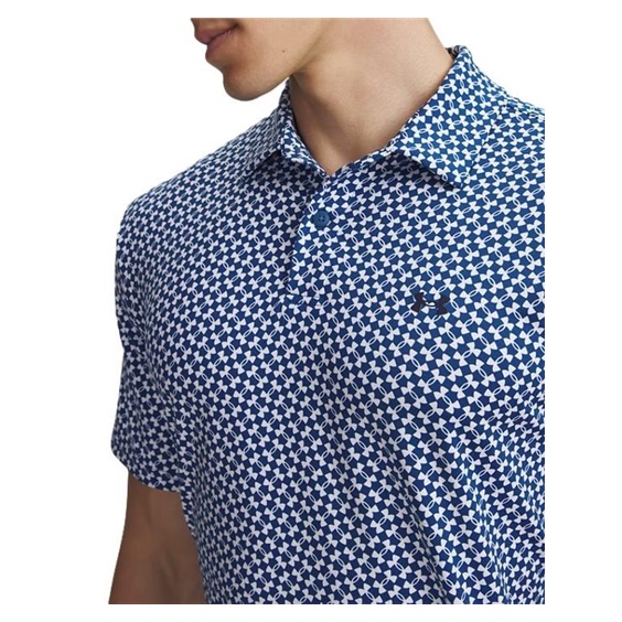 Under Armour T2G Printed Herren Poloshirt, blau/weiss
