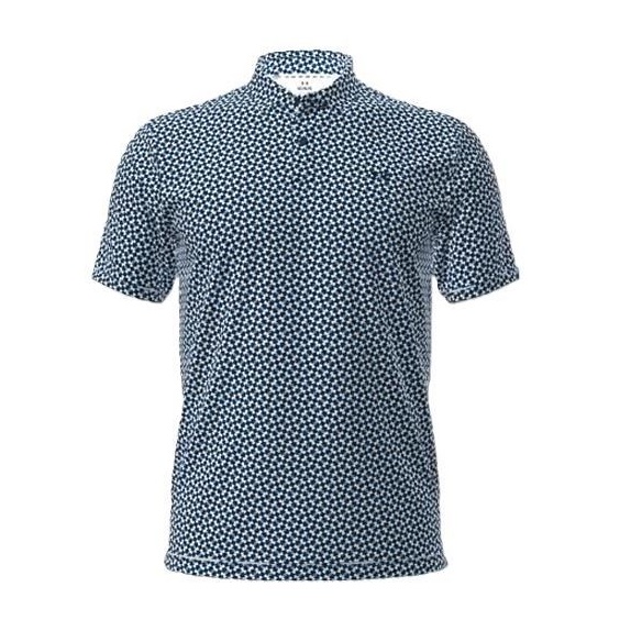 Under Armour T2G Printed Herren Poloshirt, blau/weiss