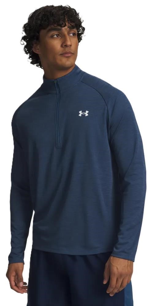 Under Armour Tech Textured 1/2 Zip Herren Oberteil, dunkelblau