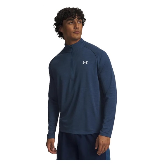 Under Armour Tech Textured 1/2 Zip Herren Oberteil, dunkelblau