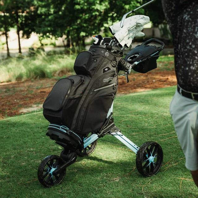 Bag Boy Nitron Auto-Open Golf Trolley, ice blau/weiss