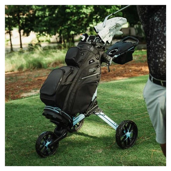 Bag Boy Nitron Auto-Open Golf Trolley, ice blau/weiss