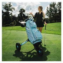 Bag Boy Nitron Auto-Open Golf Trolley, ice blau/weiss
