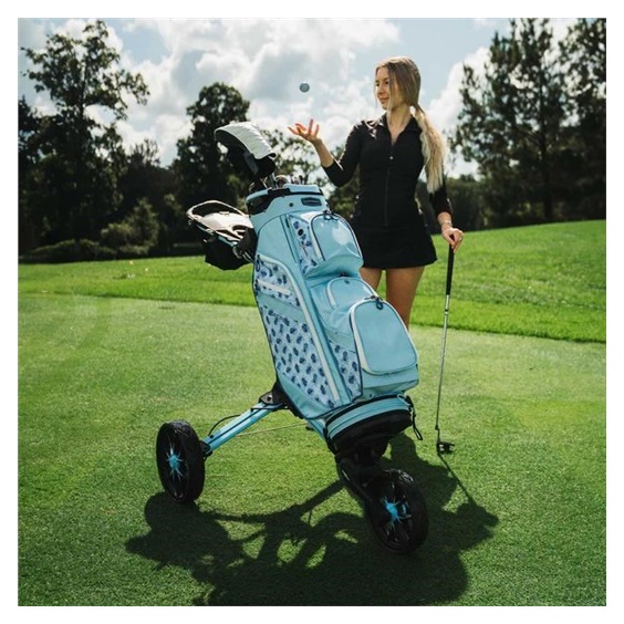 Bag Boy Nitron Auto-Open Golf Trolley, ice blau/weiss