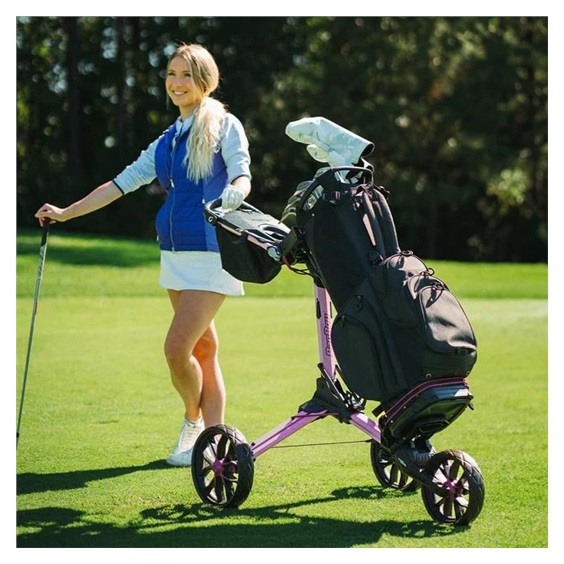 Bag Boy Nitron Auto-Open Golf Trolley, rosa/wine
