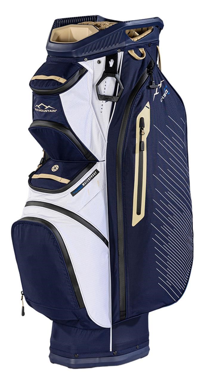 Sun Mountain H2NO C130 Cartbag, dunkelblau/gold/weiss