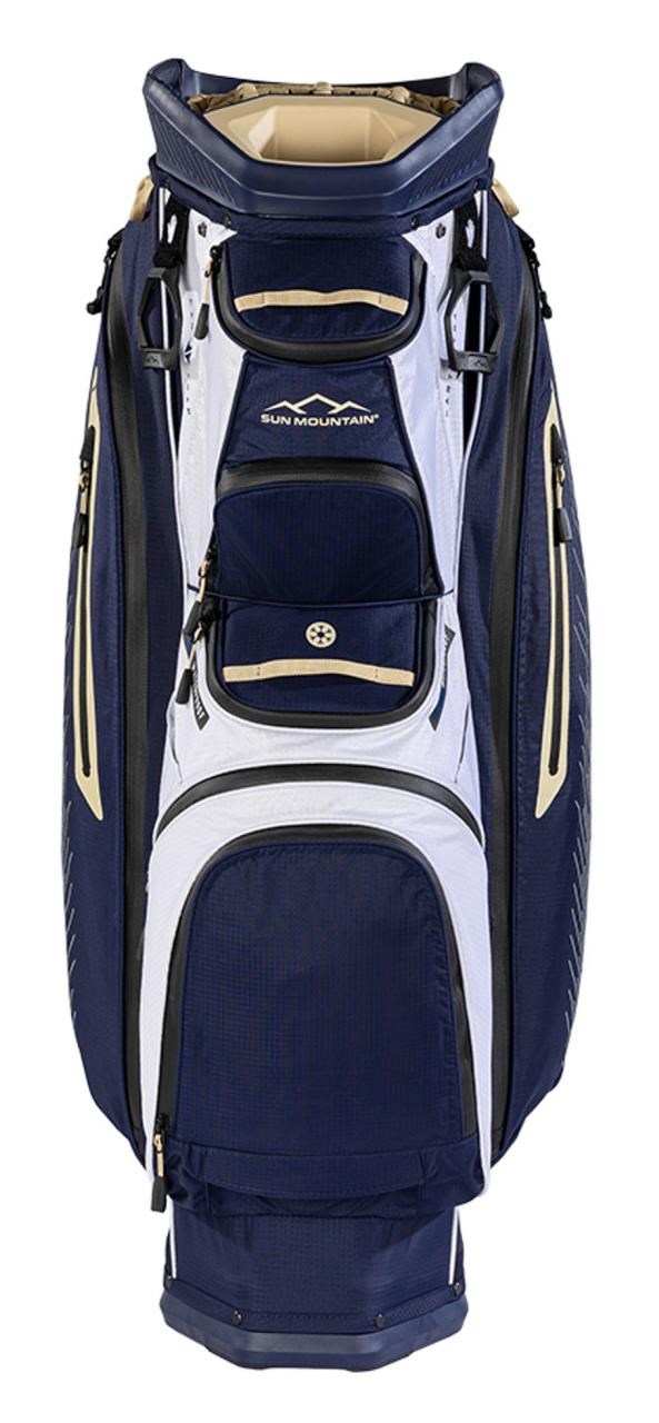 Sun Mountain H2NO C130 Cartbag, dunkelblau/gold/weiss
