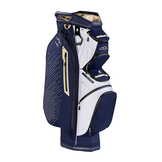 Sun Mountain H2NO C130 Cartbag, dunkelblau/gold/weiss