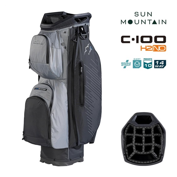Sun Mountain H2NO C100 Waterproof Cartbag 14 WAY, steel/cadet