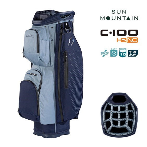 Sun Mountain H2NO C100 Waterproof Cartbag 14 WAY, navy/ash/platinum