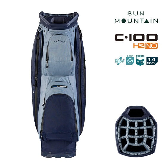 Sun Mountain H2NO C100 Waterproof Cartbag 14 WAY, navy/ash/platinum