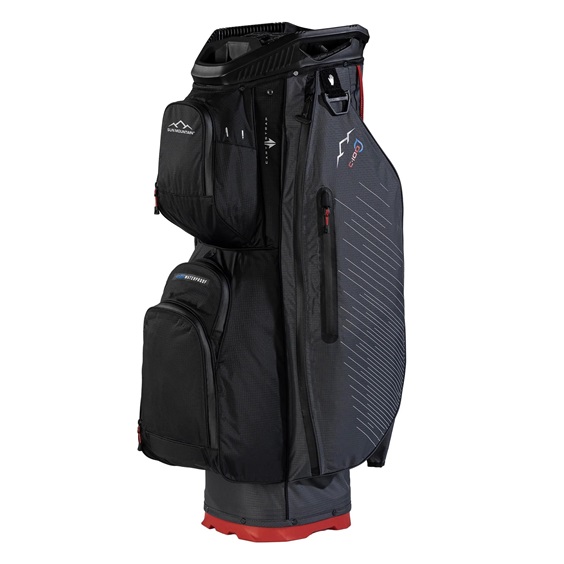 Sun Mountain H2NO C100 Waterproof Cartbag 14 WAY, steel/black/red