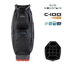 Sun Mountain H2NO C100 Waterproof Cartbag 14 WAY, steel/black/red