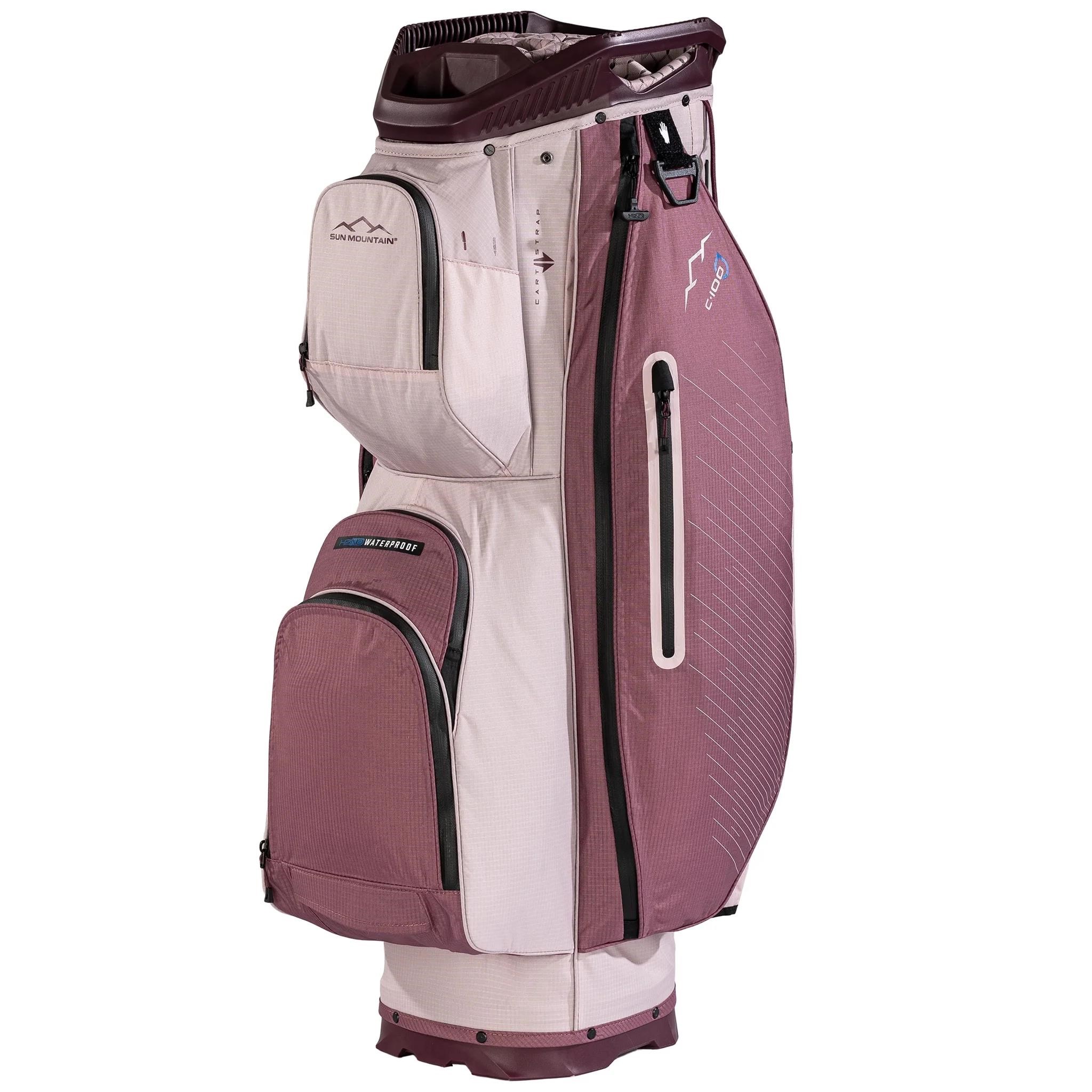 Sun Mountain H2NO C100 Waterproof Cartbag 14 WAY, mauve/powder/wine