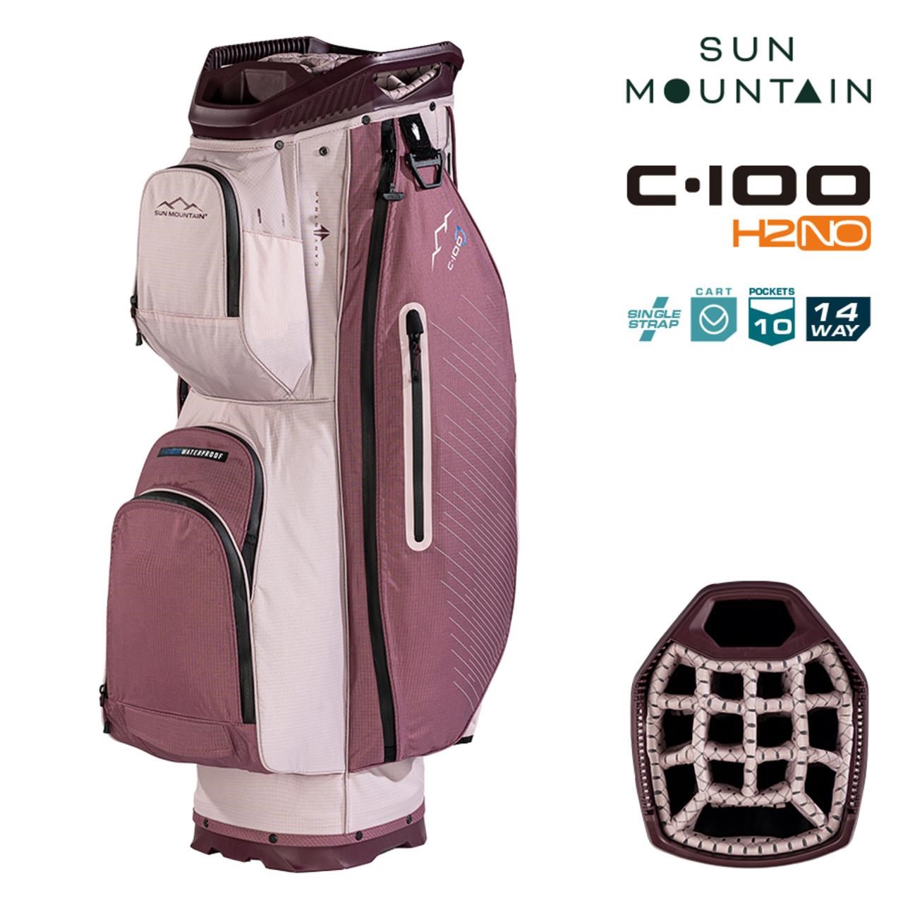 Sun Mountain H2NO C100 Waterproof Cartbag 14 WAY, mauve/powder/wine