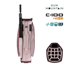 Sun Mountain H2NO C100 Waterproof Cartbag 14 WAY, mauve/powder/wine