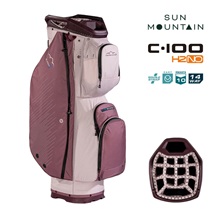 Sun Mountain H2NO C100 Waterproof Cartbag 14 WAY, mauve/powder/wine