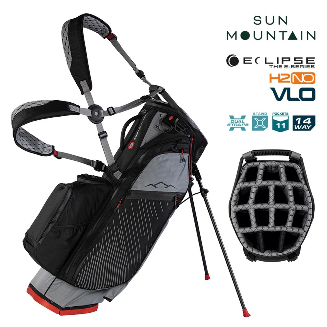 Sun Mountain H2NO  E-4.5 14 WAY VLO Waterproof Standbag, nickel/black/red