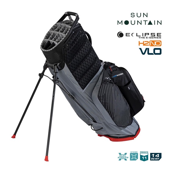 Sun Mountain H2NO  E-4.5 14 WAY VLO Waterproof Standbag, nickel/black/red