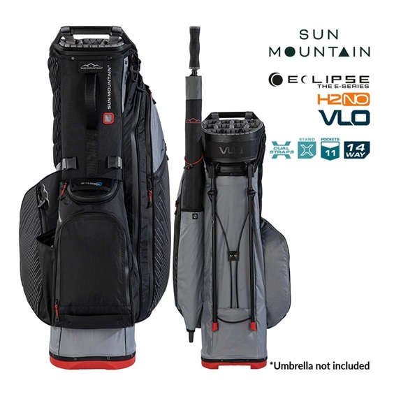 Sun Mountain H2NO  E-4.5 14 WAY VLO Waterproof Standbag, nickel/black/red