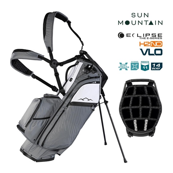 Sun Mountain H2NO  E-4.5 14 WAY VLO Waterproof Standbag, nickel/white/black
