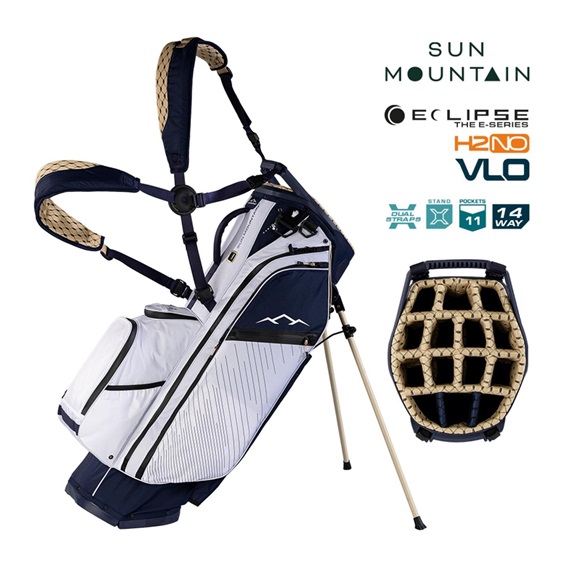Sun Mountain H2NO  E-4.5 14 WAY VLO Waterproof Standbag, navy/gold/white