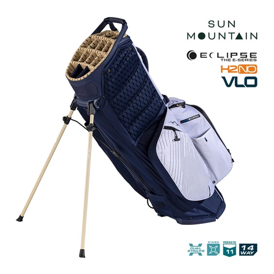 Sun Mountain H2NO  E-4.5 14 WAY VLO Waterproof Standbag, navy/gold/white
