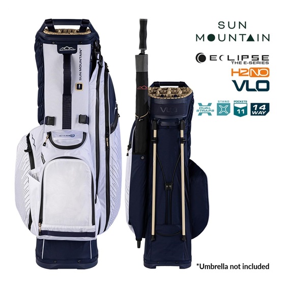 Sun Mountain H2NO  E-4.5 14 WAY VLO Waterproof Standbag, navy/gold/white